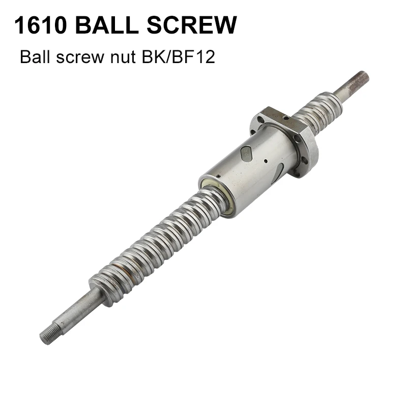 16mm 1610 Ball Screw 200 250 300 350 400 500 550 600 1000mm C7 Ball Screw With 1610 Flange Single Ball Nut BK/BF12 End Machining