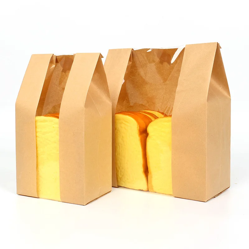 50 Pack Kraft Paper Bread Bags with Clear Window – Oil-Resistant Bakery Packaging Pouch... - SKU KPBB1536 - UGI Packaging