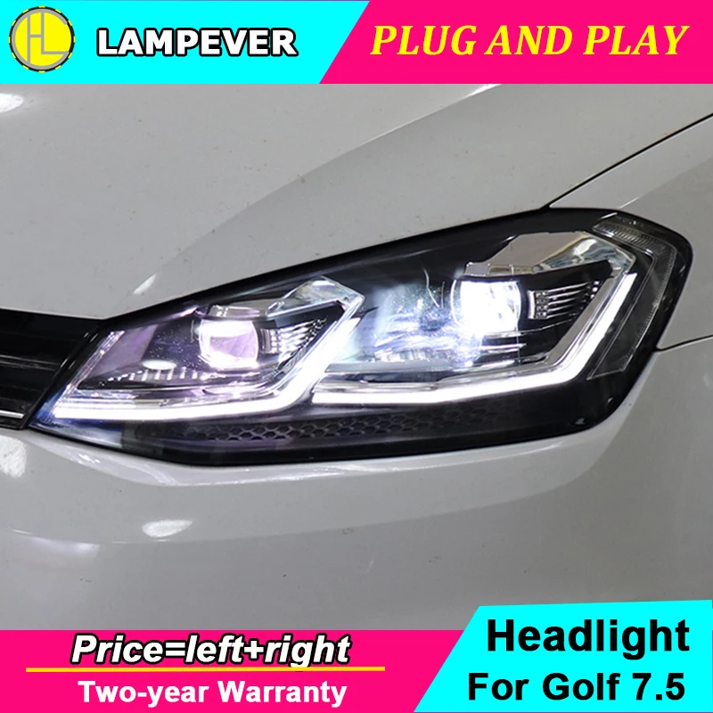Автомобильный Стайлинг для V "W Golf 7,5 фары MK7.5 светодиодный фонарь DRL D2H Hid Bi Xenon луч светодиодный динамический сигнал поворота