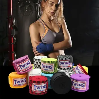 

2PCS/PACK 5m twins boxing hand wraps MMA kick boxing handwraps for training 5M width bandages muay Thai Q