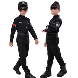 Детский костюм полицейского для косплея, детский маскарадный костюм, армейская форма, комплект одежды для вечеринок для мальчиков и