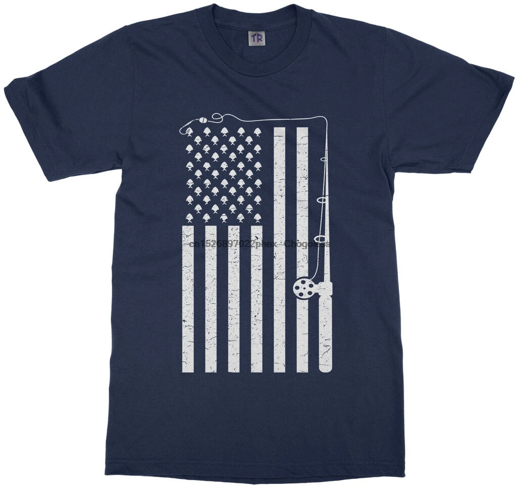 Футболка для рыбалки с американским флагом (1) | Мужская одежда