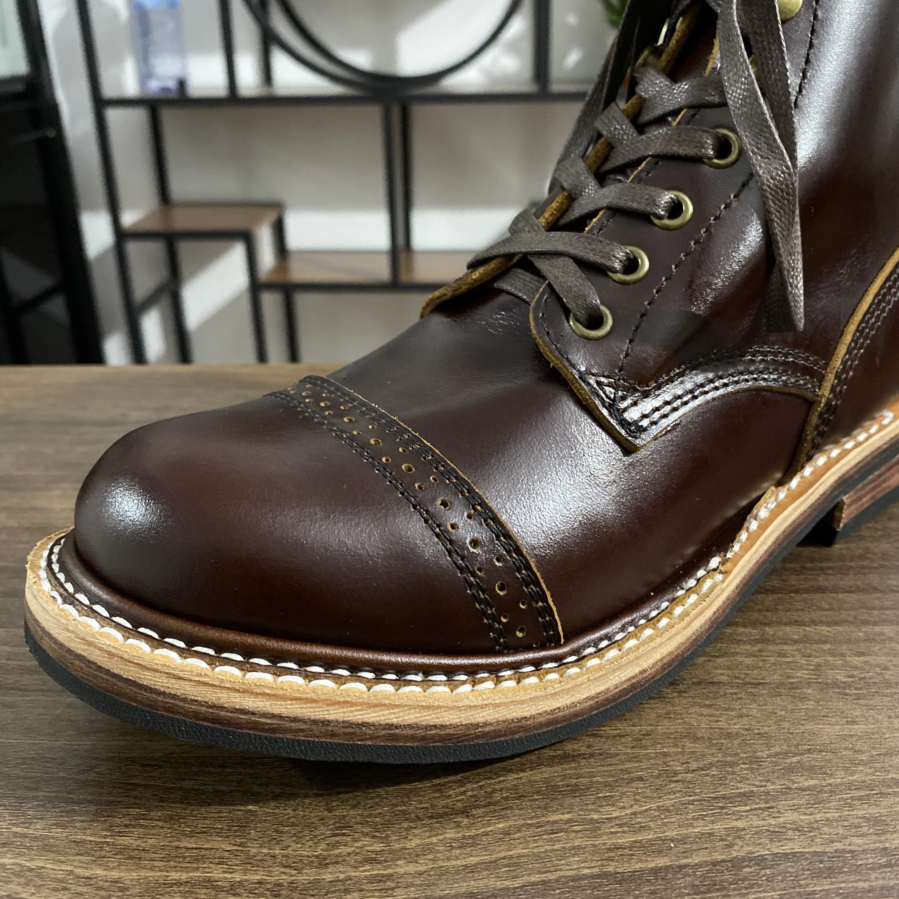 Boots LL580 Rock Can Roll Genuine Italian Cow Leather Handmade Goodyear Welted for Men mens leather boots