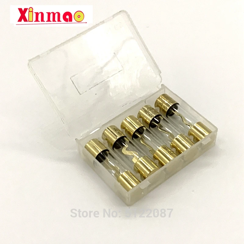 Gold plated glass AGU fuse 5Pcs car fuses kit tube fuses glass fuse kit 10*38MM Fuses Pack Car Audio Amp Amplifier 10A 15A 20A 25A 30A 40A 50A 60A 70A 80A 100A