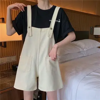 

Cowboy Suspender Pants Female 2020 New Style Summer Large Size Fat mm Shorts Korean-style Loose Students by Age Online Celebrity