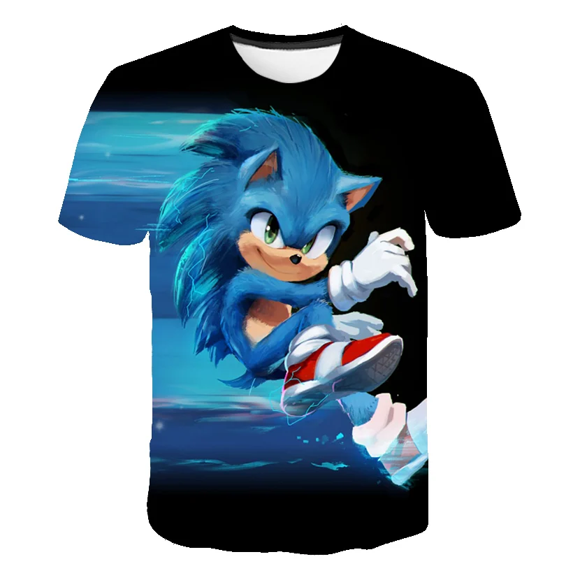 Sonic the Hedgehog Game Cartoon DIY Kids Teens T-Shirt Casual Short Sleeve Tops 