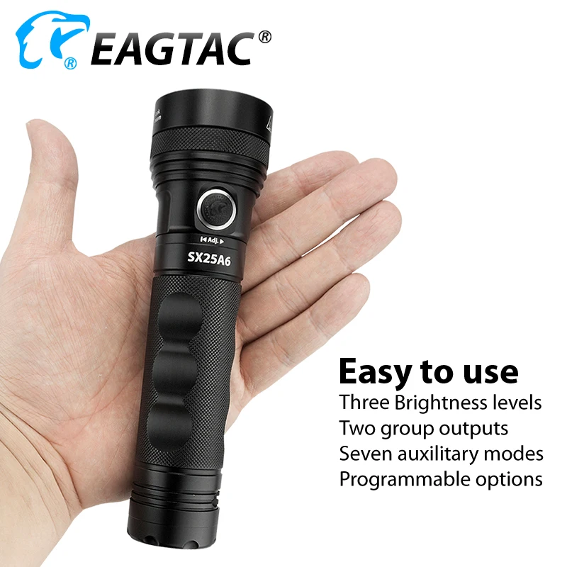 Светодиодный фонарик EAGTAC SX25A6 1494 люмен 6 батареек АА три выхода мгновенный