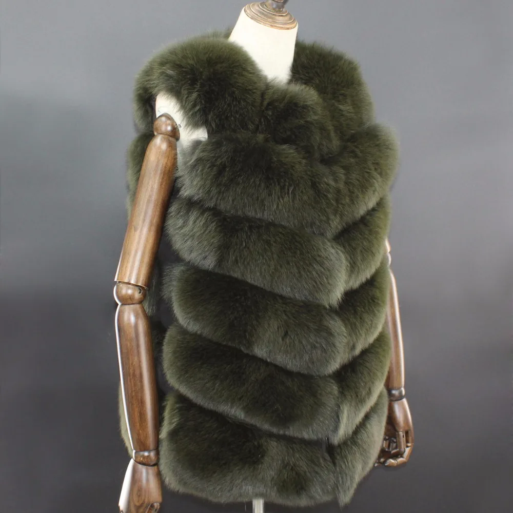winter women real fur vest lady natural fox fur coat sleeveless warm fashion fur gilet female vest brand customized