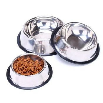 

Dog Bowl Stainless Steel Standard Pet Dog Puppy Cat Water Bowl Food Container Dish For Cat Feeder