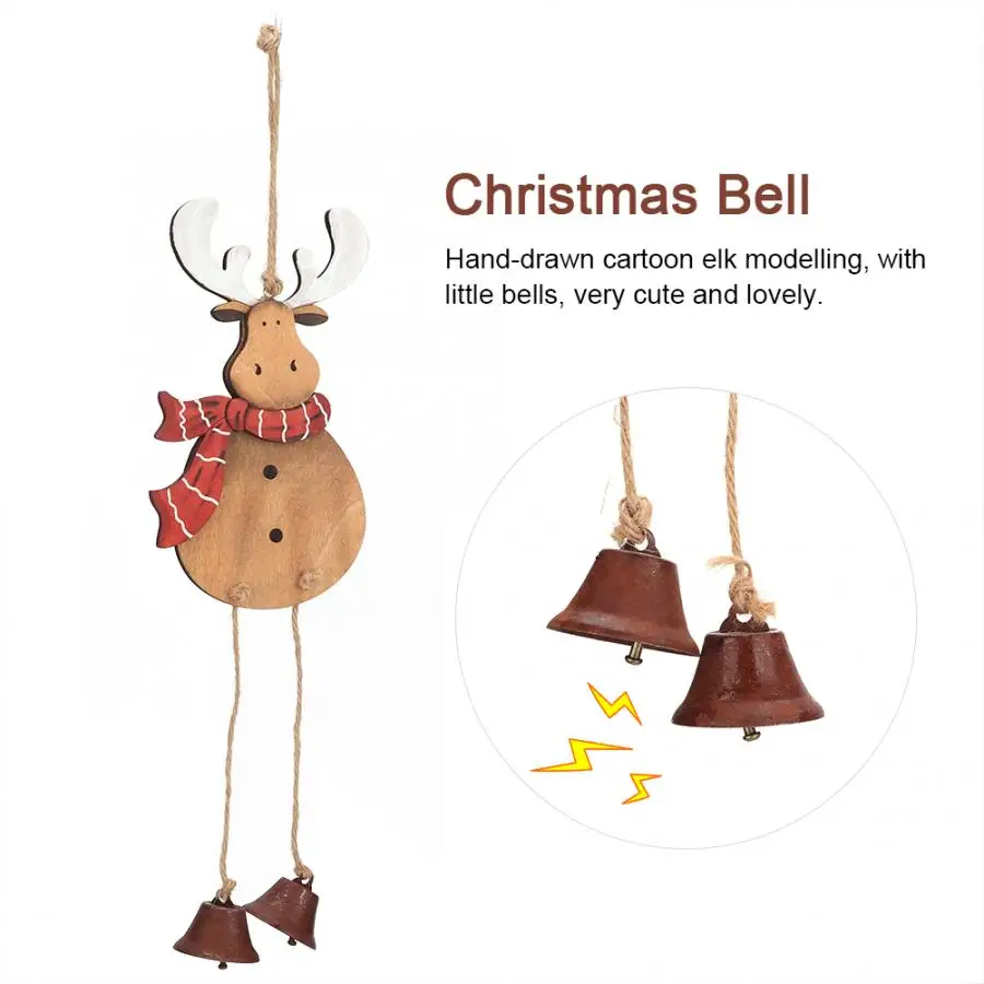 Рождественские колокольчики, Рождественский колокольчик, украшение, подвесная Елочная игрушка дверной звонок, Висячие Рождественские колокольчики
