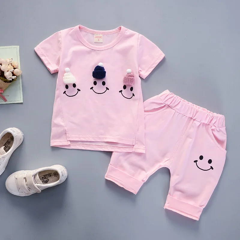 

CHILDREN'S Short-sleeved Clothes Set Baby Girls Summer Wear Clothes for Babies Two-Piece Set 1-2-3-Year-Old 4 Fashion Small CHIL