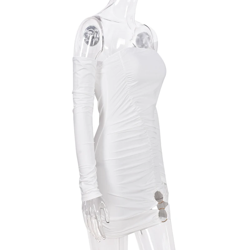 Waliicorners Club Dress With Gloves Pleated Slash Neck Strapless Hem Hollow Out Tight Mini Bandage Backless Dresses 10 H85d636d427bb4a06b0007fed16f6c817l