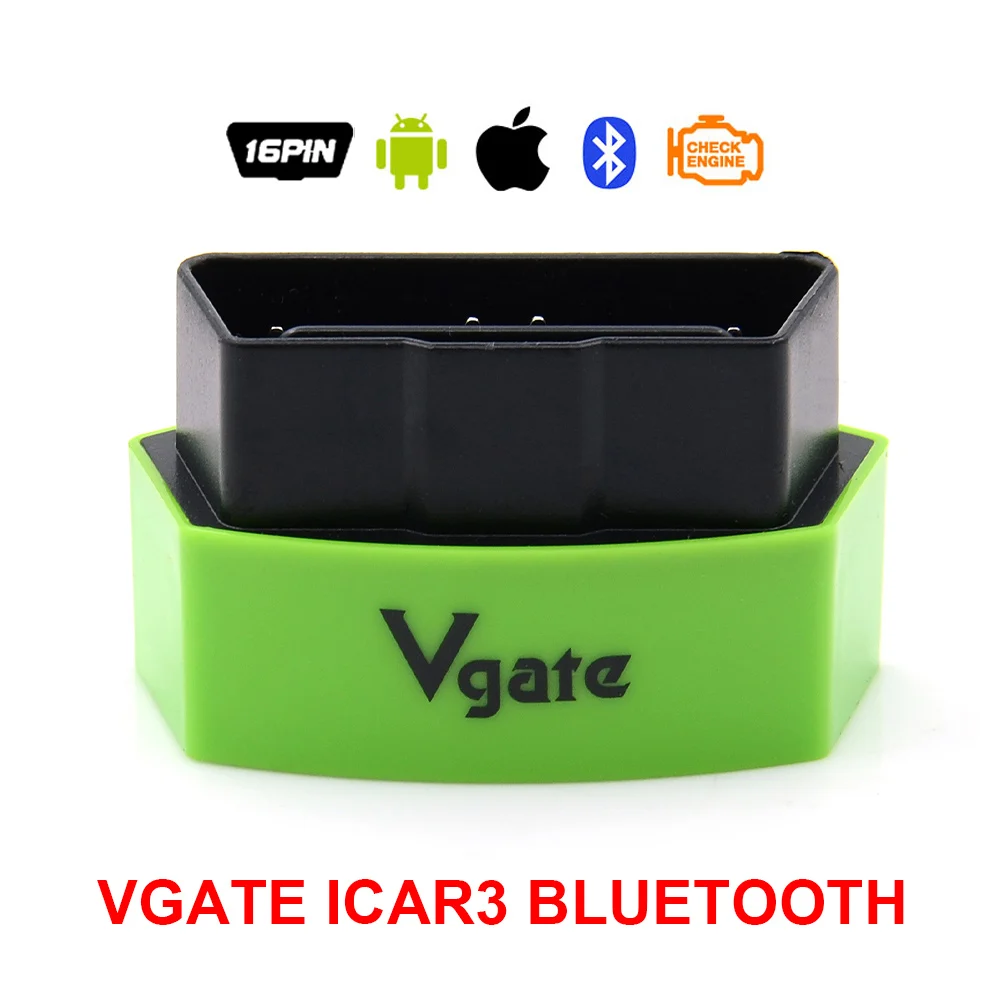 Elm327 Vgate iCar3 Bluetooth OBDII OBD2 elm327 iCar 3 Bluetooth диагностический интерфейс для Android ПК низкая цена - Цвет: Green