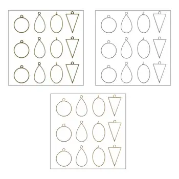 

12 Pcs/set Epoxy Border Geometric Hollow Pendant Frame DIY Resin Crafts Necklace Bracelet Jewelry Accessories