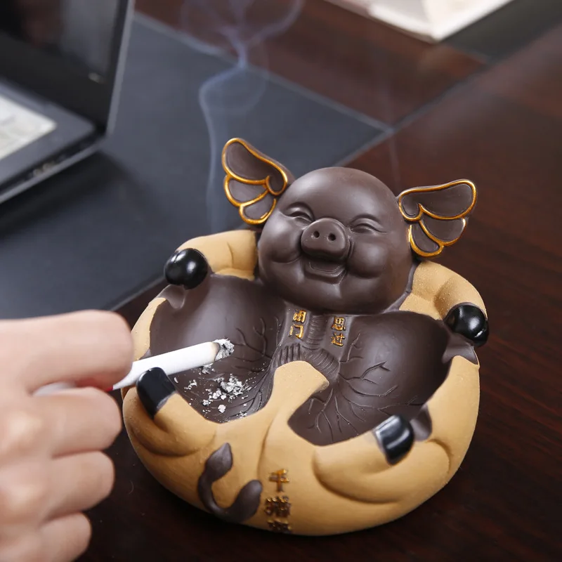 

New Products Thousand Pigskin Variable Daily Use the Department Store Tea Ornaments Ceramic Pig Ash Tray Living Room Office Deco