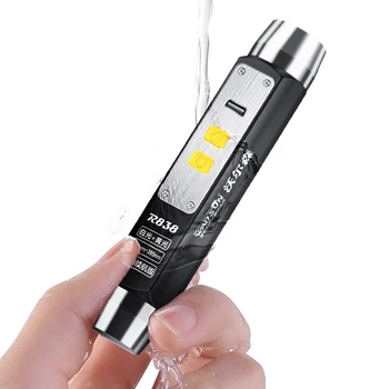 

USB Rechargeable 365NM UV Light LED Flashlight Jade Gem Diamond Appraisal LED Torch 4 Light Sources Lantern Work Lamp Yellow