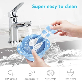 

Baby Feeding Set, Harmless & Cartoon, Baby Suction Bowl Set, Children Tableware Set, Suction Bowl, Spoons Forks Set, Milk Powder