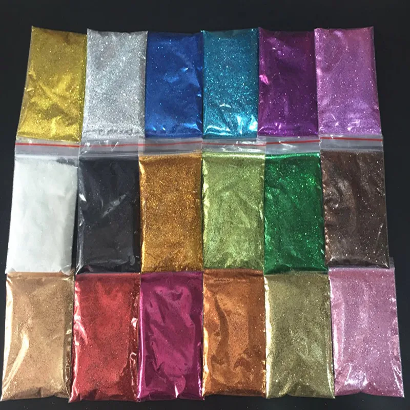 Nail Powder Nail Glitter Nail Pigment Nail Decoration Nail Flakes 24 Color 50G Holographics Laser Glitter Silver Pink Chrome Dust Sequins DIY Polish