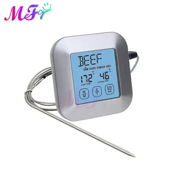 

Touch Screen Digital Oven Thermometer Kitchen Food Cooking Meat BBQ Probe Thermometer With Timer Alarm Water Milk Cooking Tools
