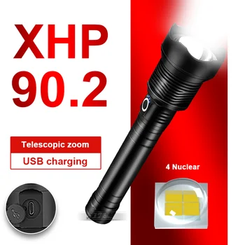 

xhp90.2 Most powerful led flashlight 18650 rechargeable hand lamp tactical led torch usb zoom flash light work lamp xhp70.2 lamp