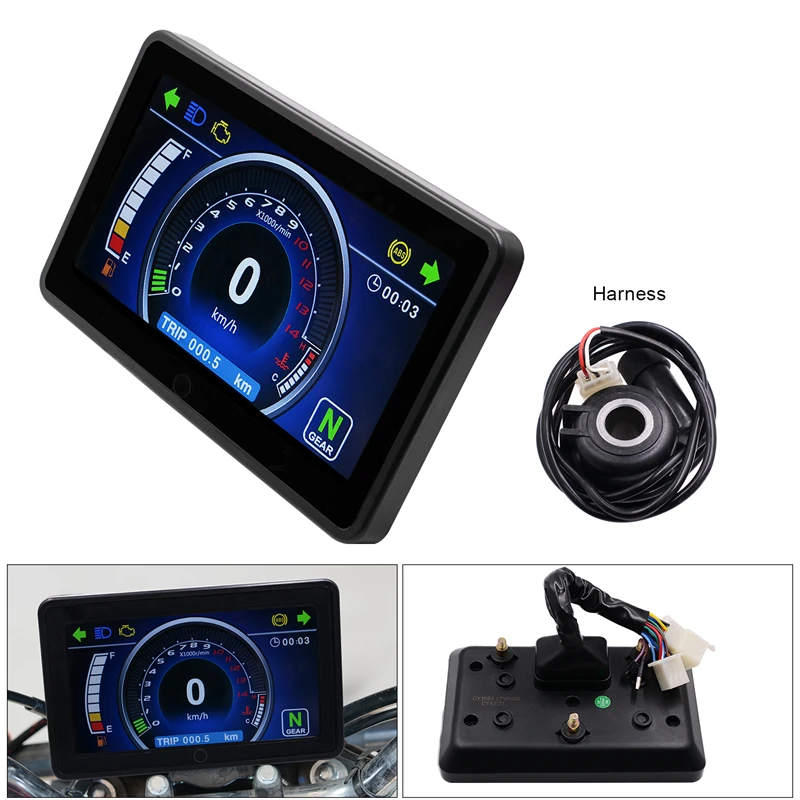 

MotoLovee Exclusive New Motorcycle 12V Full LCD Waterproof Instrument Motorbike Touch Multi-function Meter Display Instruments