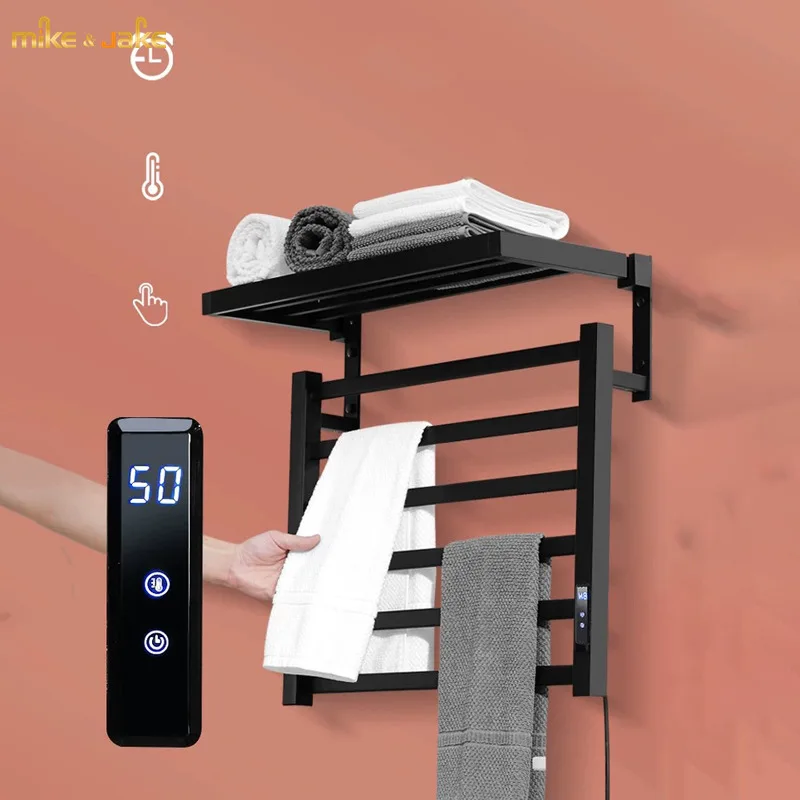 

55W Towel radiator Shelves Thermostatic Heating Towel shelf home accessories Fiber Heating Household Towel Rack warm towel shelf