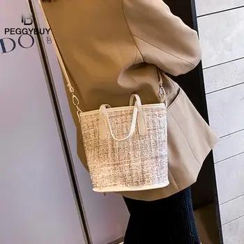 

Fashion Bucket Messenger Bag Women Woolen Purse Shoulder Crossbody Handbag Small Square Handbags sac a main femme de marque