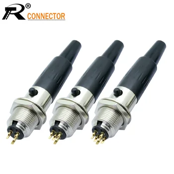 

1set Mini XLR 3 4 5 Pin Female Plug + Male Socket Small XLR Audio Microphone Connector MIC for Cable Soldering Straight