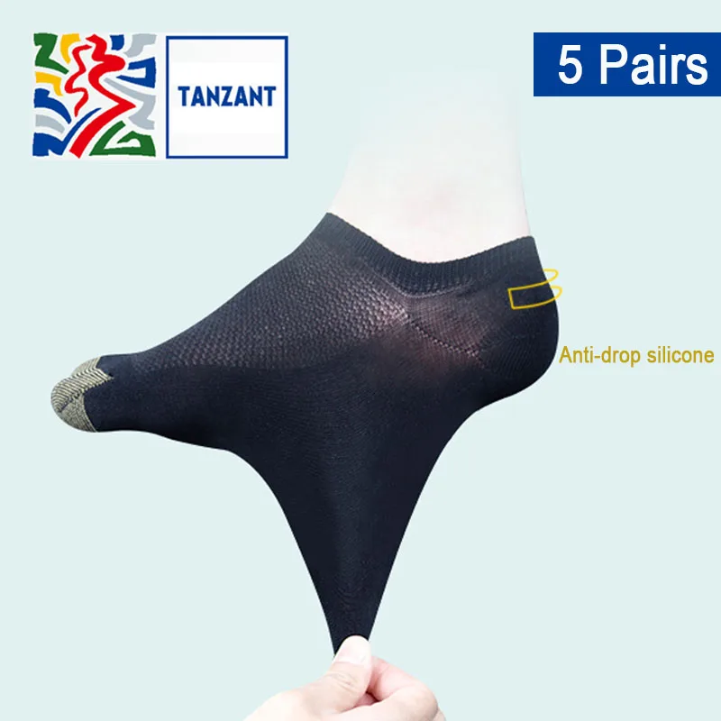 

Tanzant Copper Antibacterial Anti-drop silicone heel short Seamless mens Ankle Socks Moisture Wicking breathable Deodorant socks