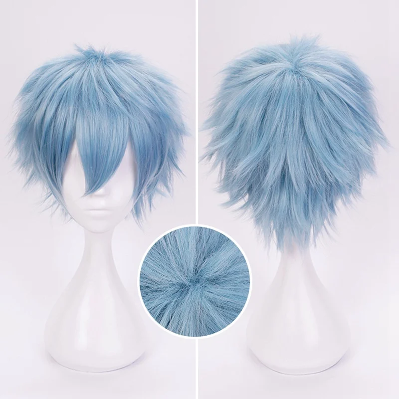 Аниме My Hero Academy Boku no Hiro akademina Shigaraki Tomura парики короткие серый синий смешанный волнистый парик для косплея+ парик