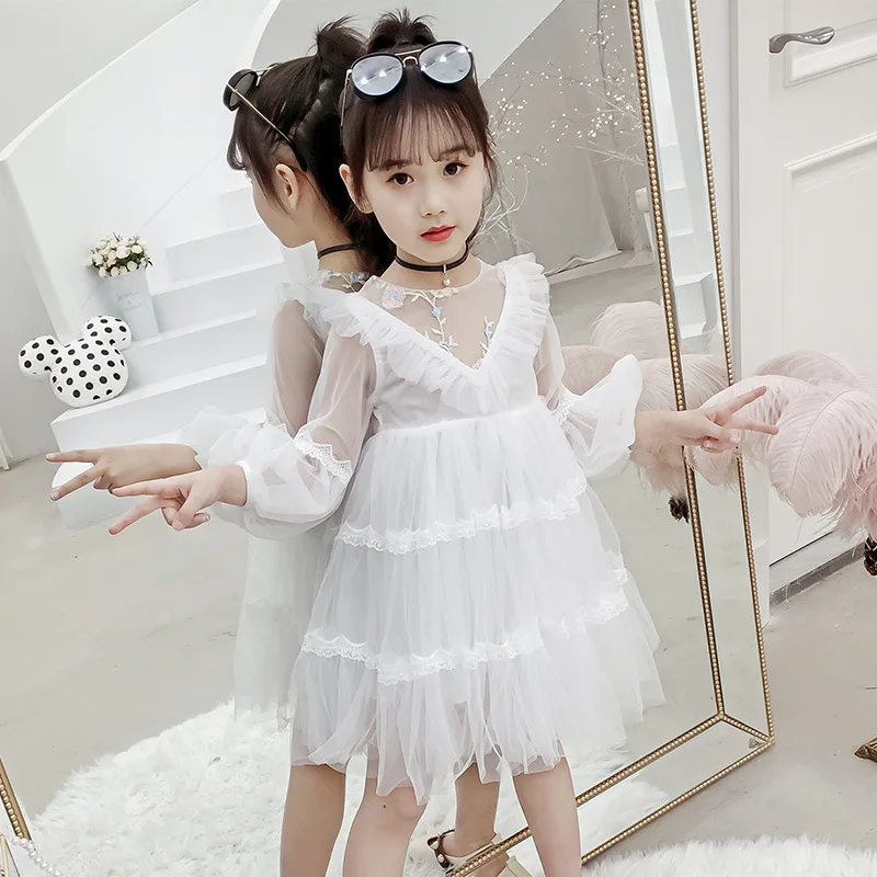 

2019 Spring And Summer New Style Girls Dress Solid Color 8-12-Year-Old Big Boy Princess Dress Kids' Skirt