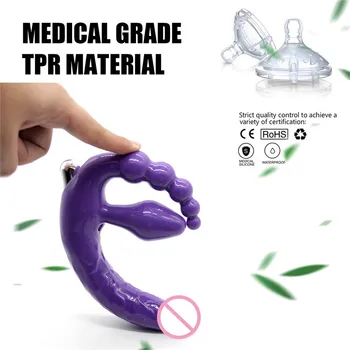 Strapon Dildo Vibrator for Couples Erotic Intimate Goods Double Penetration 10 Speed Anal Vibrator Sex Toys for Women 3