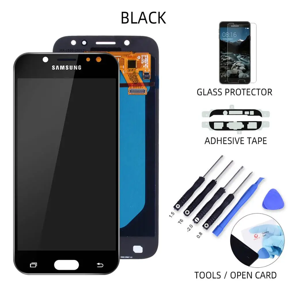 5.2" AMOLED Дисплей для SAMSUNG Galaxy J5 LCD J530 Дисплей в сборе с тачскрином J530F черный белый золотой - Цвет: Black