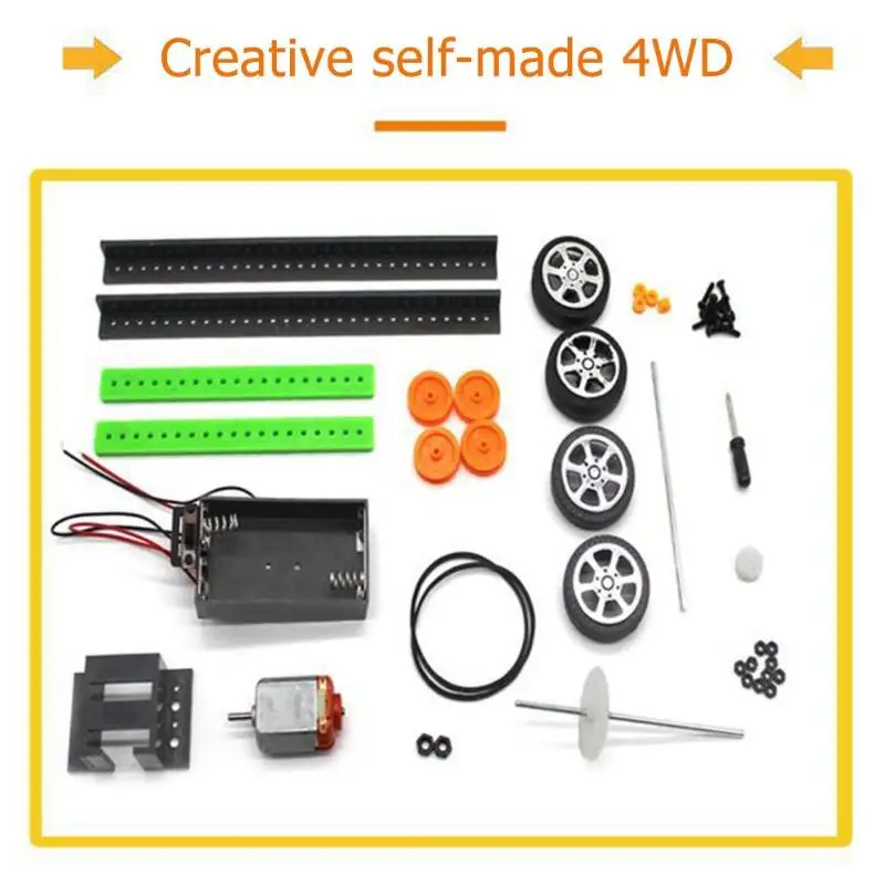  Four-wheel Drive Car Materials Creative Assemble Projects Teaching Educational Equipment DIY Scienc - 4000414293508