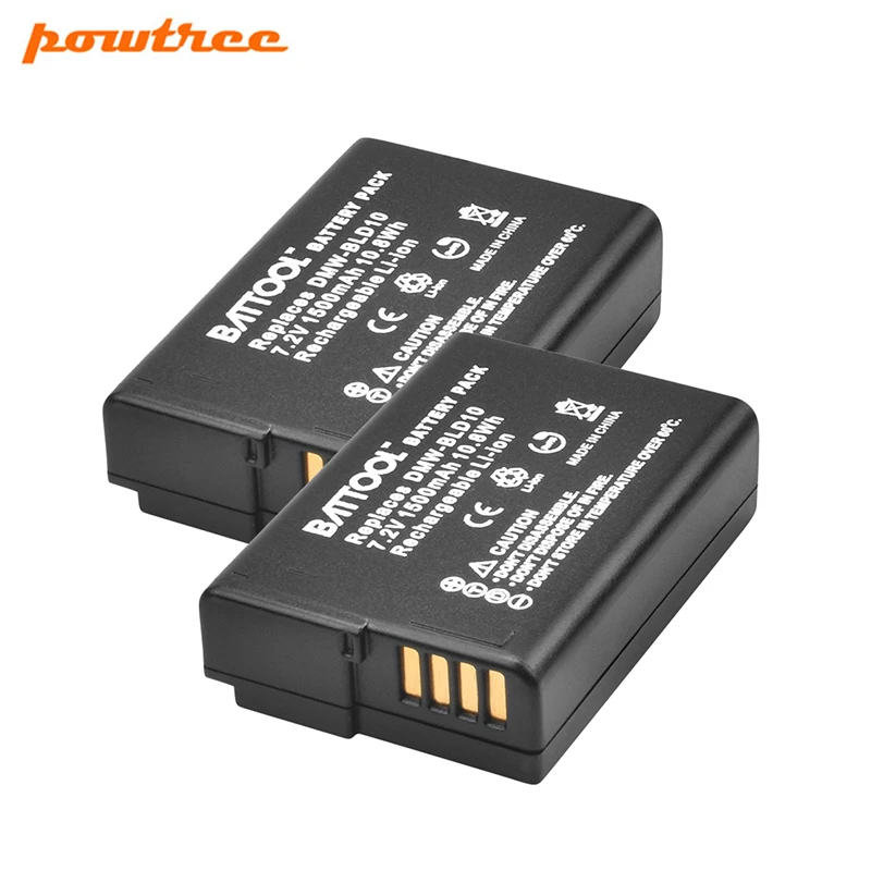 Powtree 1500mAh DMW-BLD10E DMW BLD10E Battery+ LCD Charger for Panasonic DMW-BLD10, DMW-BLD10PP Lumix DMC-G3, DMC-GF2, DMC-GX1 - Цвет: 2 Battery