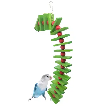 

Colorful Wooden Bird Toys for African Greys Parrots Cage Chewing Toy