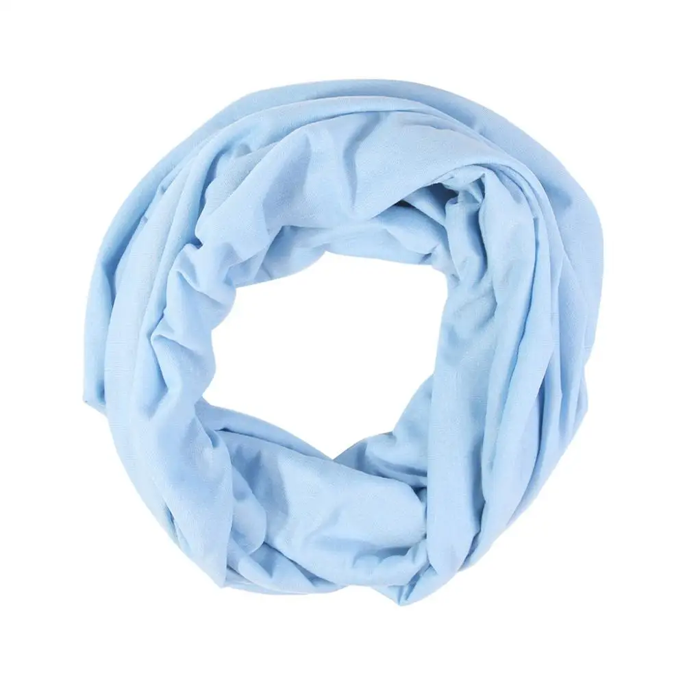 Шарф унисекс с принтом для влюбленных зимний однотонный теплый шарф на петельках на молнии секретная телефонная шаль с карманами кольцо модный шарф женский# 2F - Color: Sky blue