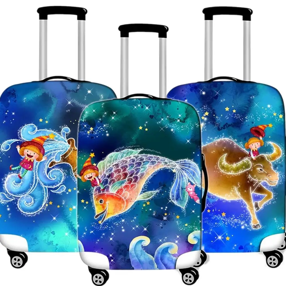 

Cute Constellation Luggage Case Protective Cover Waterproof Thicken Elastic Suitcase Cover Apply 18-32Inch XL Travel Accessories