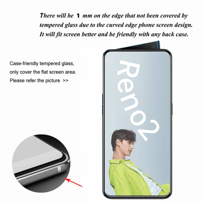 2 шт. для OPPO Reno 2 стекло для OPPO Reno 2 Закаленное стекло пленка HD Жесткий протектор экрана телефона Защитное стекло для OPPO Reno 2