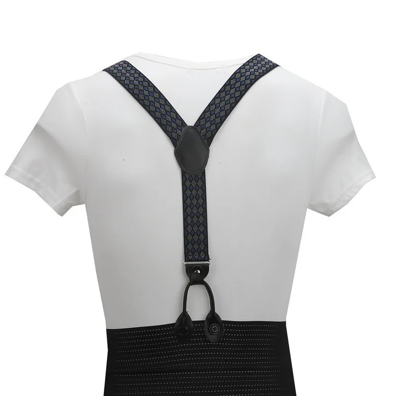 Bretelle adulte uni noire dos cuir