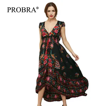 

New Chiffon Floral Women's Dress Sleeveless V-Neck Long Dresses Party Elegant Boho Maxi Style Pregnancy Dress Slim Elastic Dress