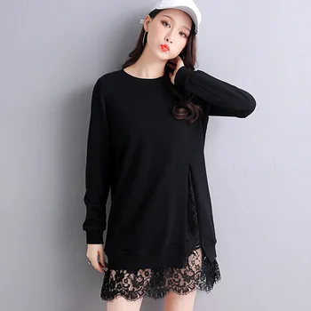 

Season 2020 Round Neck Who Dress Girls Long A Fake Two Paper Long Sleeve Loose Coat Sweatshirt Shirt Ariana Grande Kpop Clothes