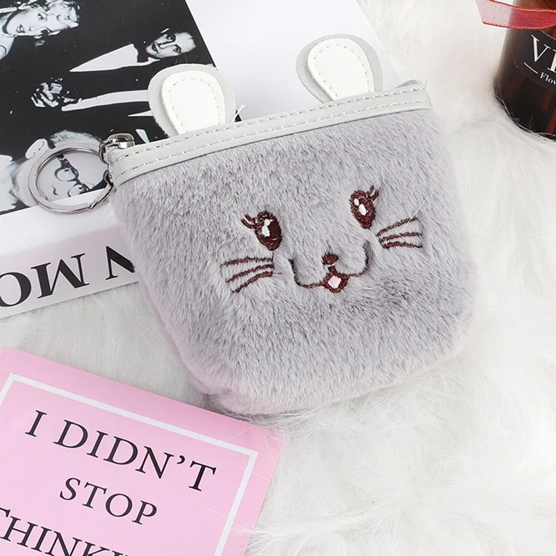 Kawaii животные монета с мышью кошельки держатель сумка на молнии Дети Женщины мальчик девочка детская мягкая сумка подарок мини плюшевые кошельки для денег