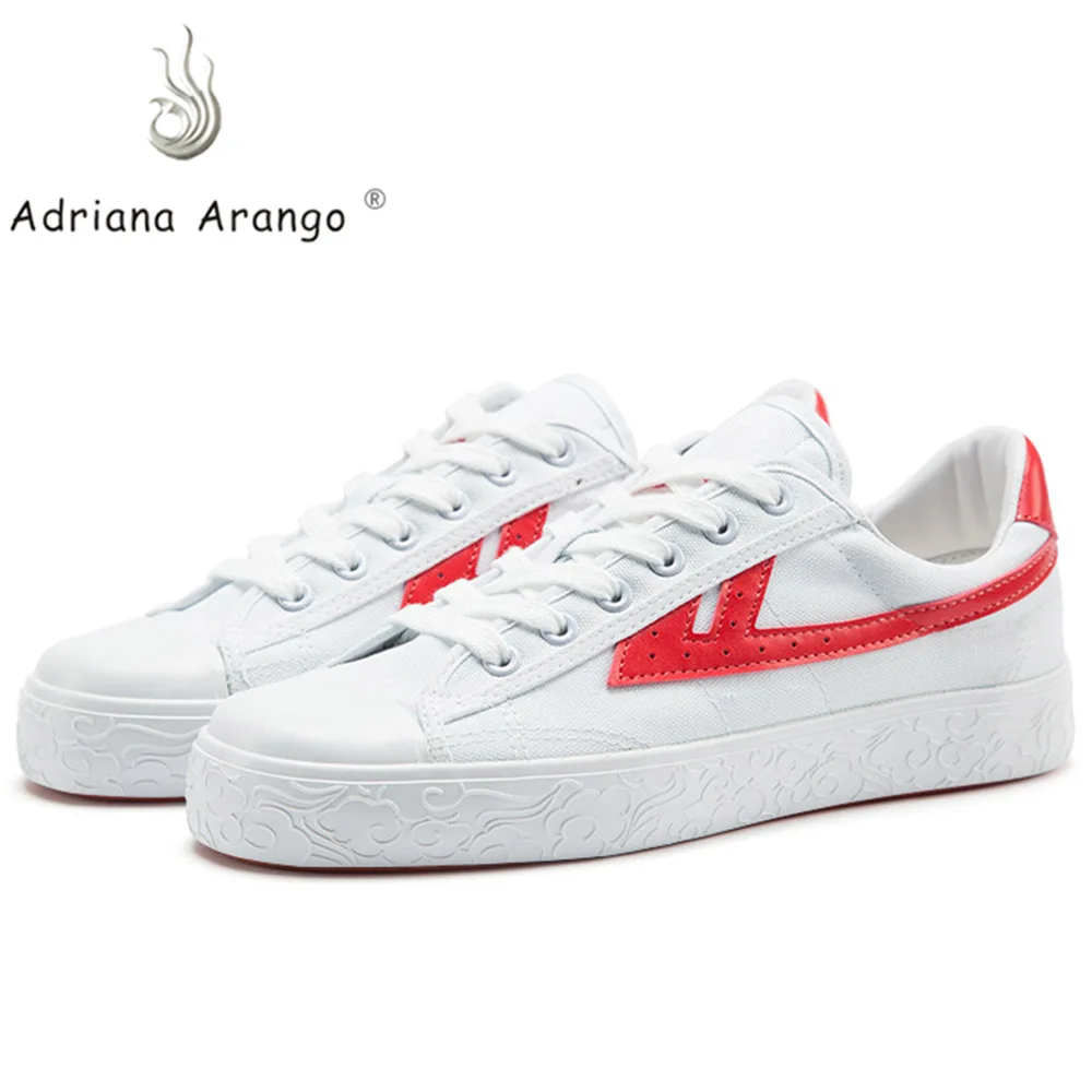 

Adriana 2019 Solid color small white shoes Women Canvas Shoes Lace Up Casual Vulcanize Shoes Woman Flats White Shoes