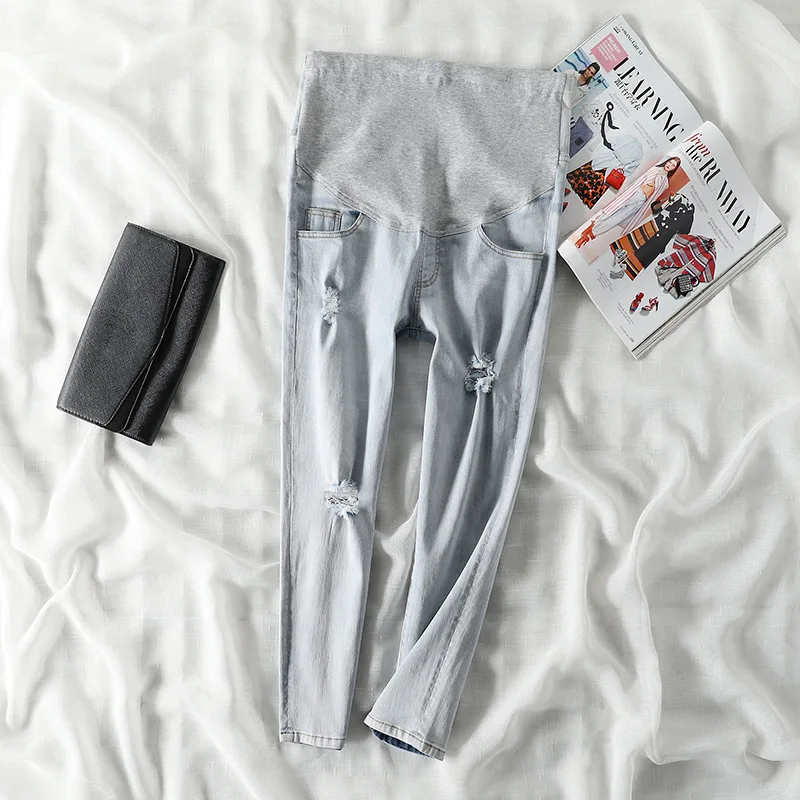 

Pregnant WOMEN'S Pants Spring And Autumn Base Cowboy Outer Wear Fashion Spring And Summer Thin Capri Skinny Tight Spring Casual