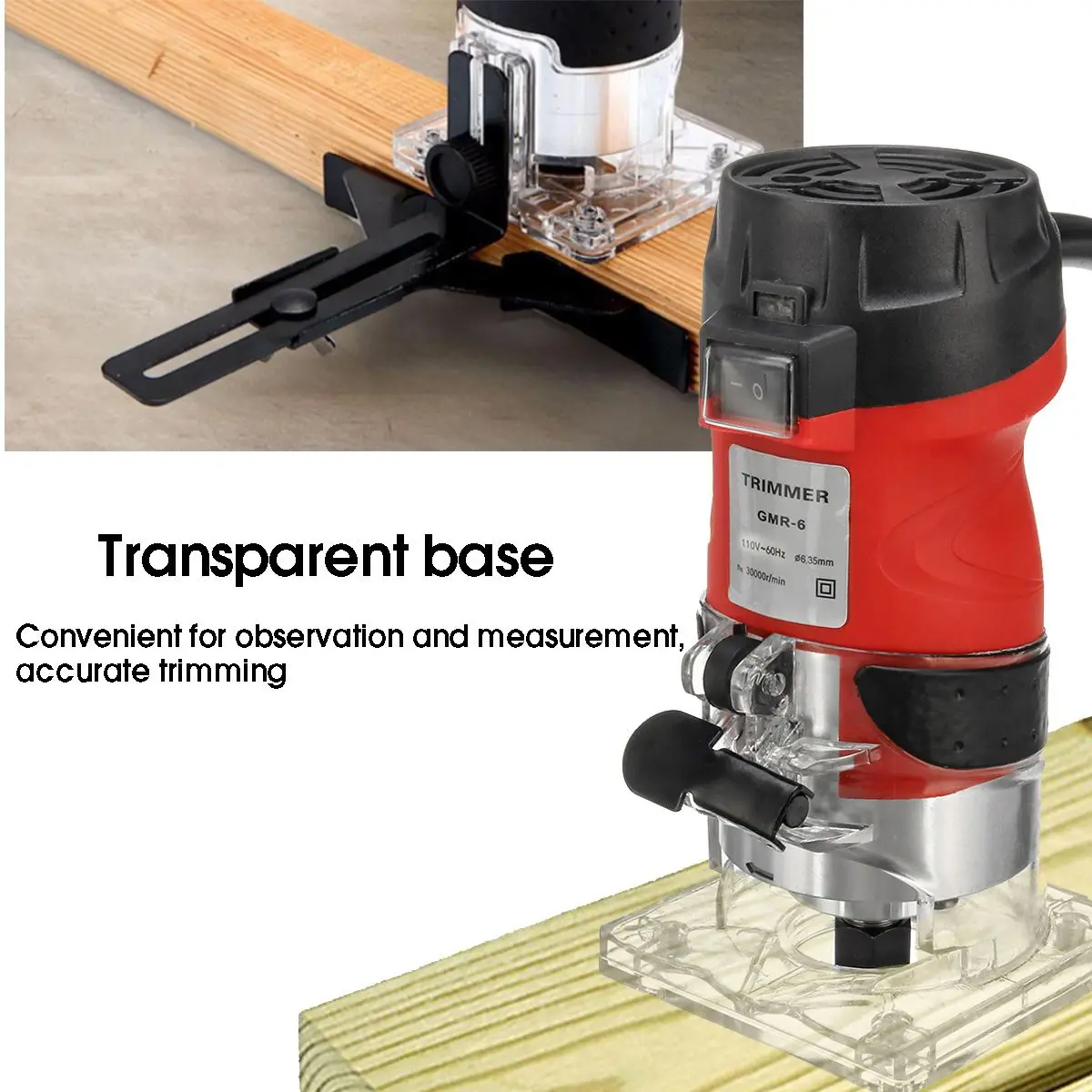 220V/110V Electric Hand Trimmer 1/4inch Wood Laminator Router Trimming Carving Milling Machine DIY Wood Woodworking Power Tools