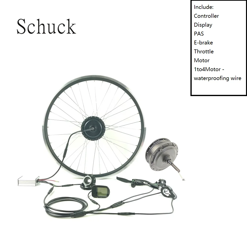 

SCHUCK Electric Bike Conversion Kit REAR ROTATE Wheel Motor 500W E-Bike Kit 48V Hub Motor Bicycle Controller with LCD5 DISPLAY