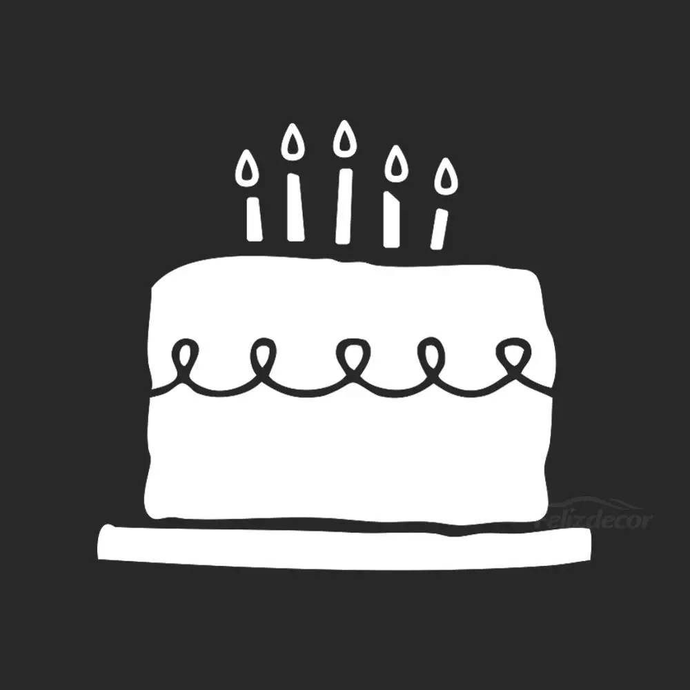 

Have A Wonderful Birthday Wish Hope Cake Vinyl Car Decals For Window Car Stickers Art Decoration White Black ZP0358