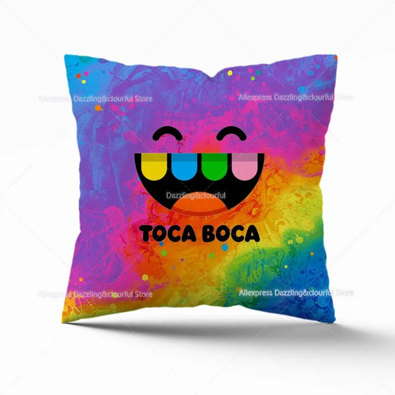 Cute Cartoon Toca Life World Pillow Case Home Car Throw Pillow Cover Square Zipper Cushion Covers Decoration 45*45cm No Pillow teenage mutant ninja turtles toys