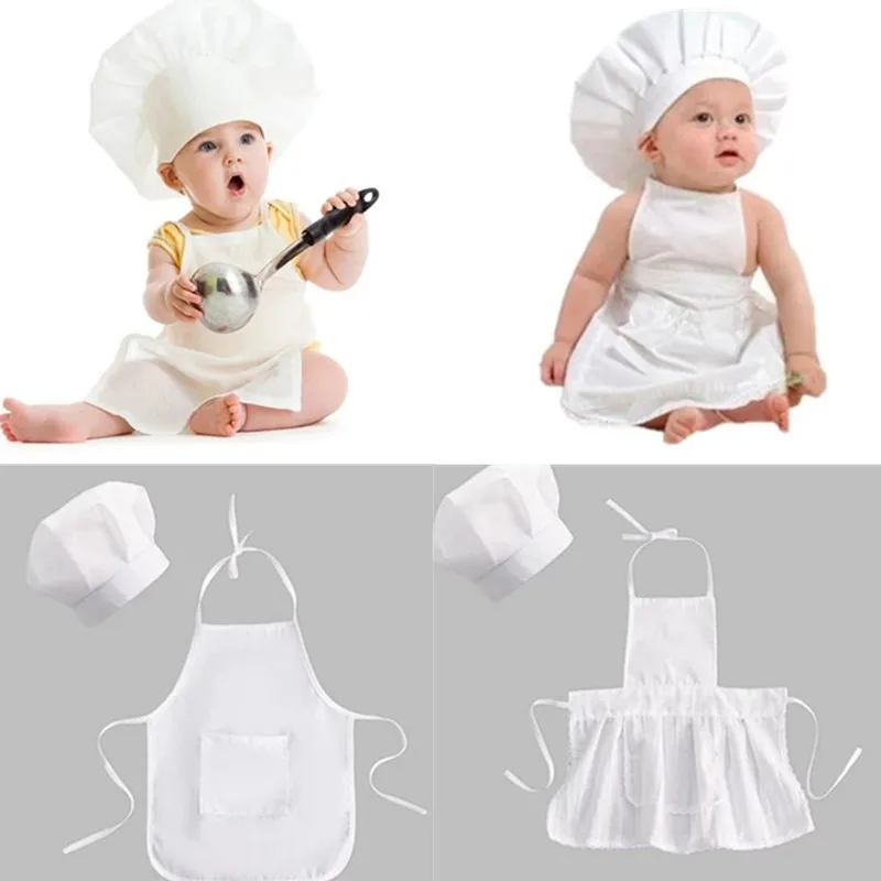 Newborn Photography Prop Baby Chef grembiule cappello per bambini